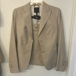 The Limited Light Tan Blazer + Skirt Set